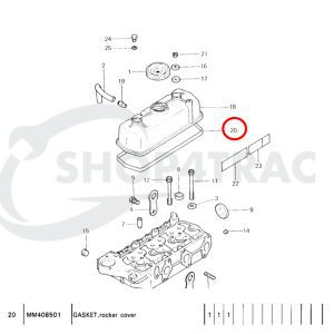 Kleppendeksel pakking Mitsubishis K3A | K3B | K3C | K3D | K3E | K3F | K3G | Shop4Trac